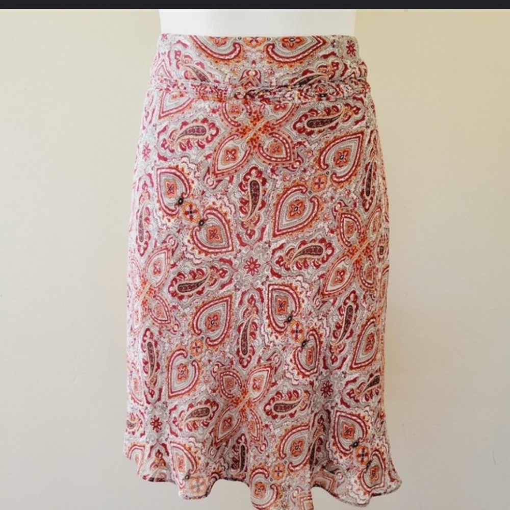 Ann Taylor Multicolored Knee-Length Trumpet Skirt